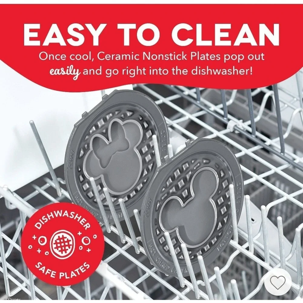 3 Pack Disney‎ Removable Mini Waffle Maker Plates 1-Moana 2-Mickey Minnie Mouse